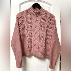 Lucky Brand Mock Neck, Cable Knit Sweater